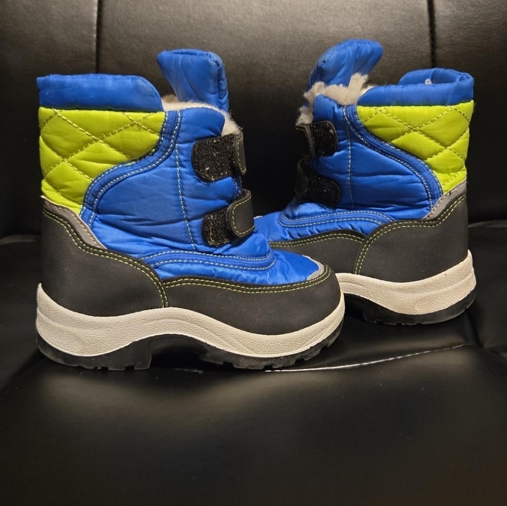 Kids Blue and Green Winter Boots